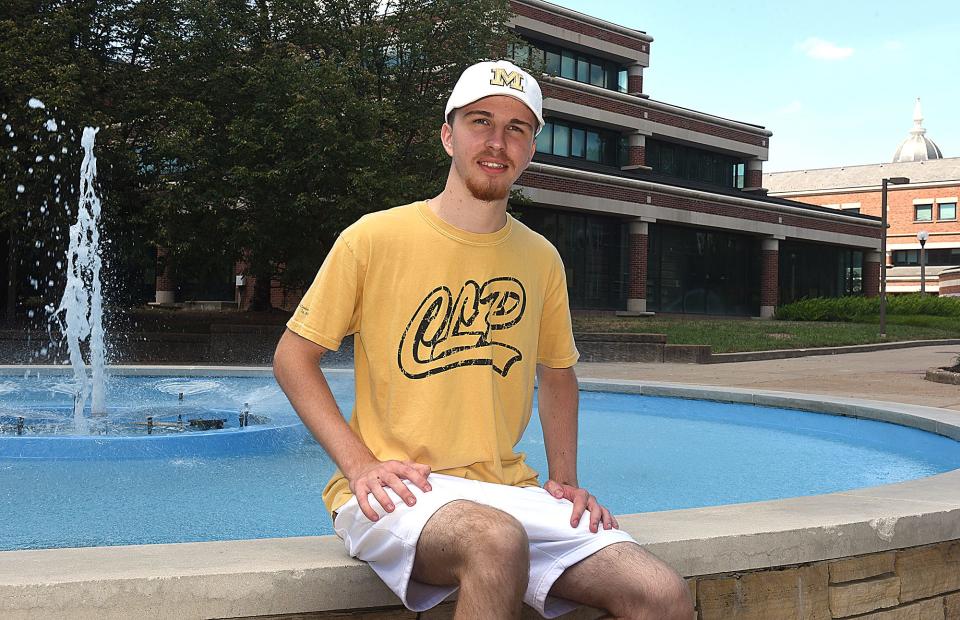 Daniil Rakov, 17, from Zaporizhzhia, Ukraine, poses for a photo Tuesday on the University of Missouri campus. Veterans United Foundation has donated $103,000 to the university's Ukrainian Emergency Fund to assist Ukrainian students attending MU.