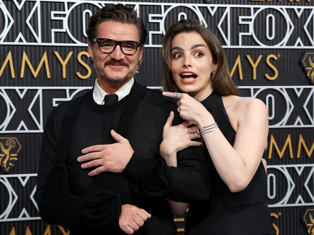 <p>Kevin Mazur/Getty</p> Pedro Pascal and Lux Pascal attend the 75th Primetime Emmy Awards on January 15, 2024 in Los Angeles, California.