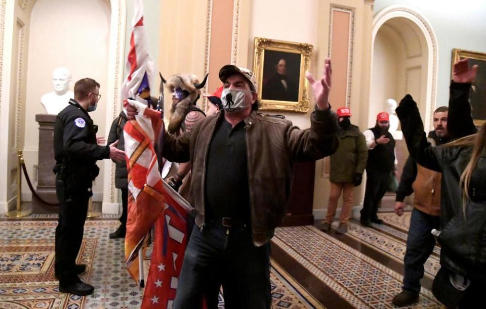 Supporters of Donald Trump at the US Capitol on 6 January.