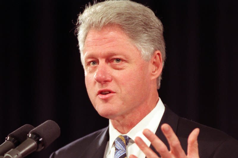 President Bill Clinton makes a point during a press conference at the State Department in Washington, D.C., on December 8, 1999. The U.S. Senate acquitted Clinton of impeachment charges on February 12, 1999. File Photo by Joel Rennich/UPI