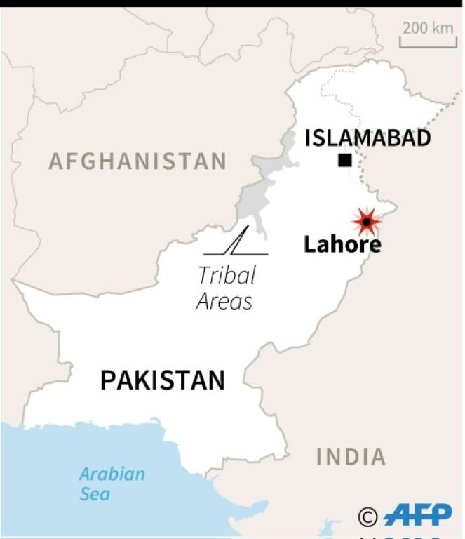 Map of Pakistan locating Lahore