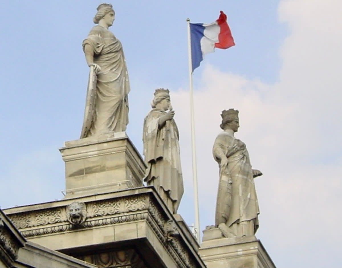 Out of reach: statues on the façade of Paris Gare du Nord, terminus for Eurostar trains from London – with cancellations due to strikes  (Simon Calder)
