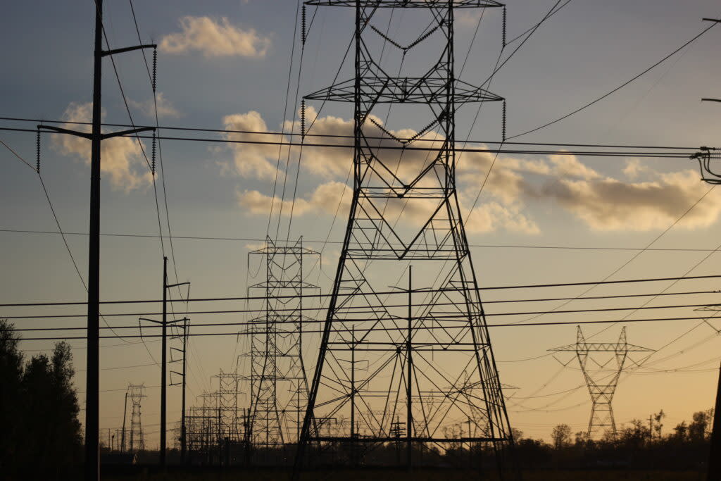 Transmission towers carry electricity in LaPlace