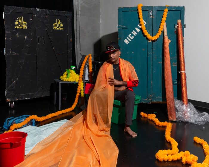 (June 24th, 2022) Portraits of D'Lo at his solo show rehearsal 'To T, or Not To T?' on a Friday evening at the Kirk Douglas Theatre in Culver City. D'Lo is a comedian. (Emily Monforte / For The Times)