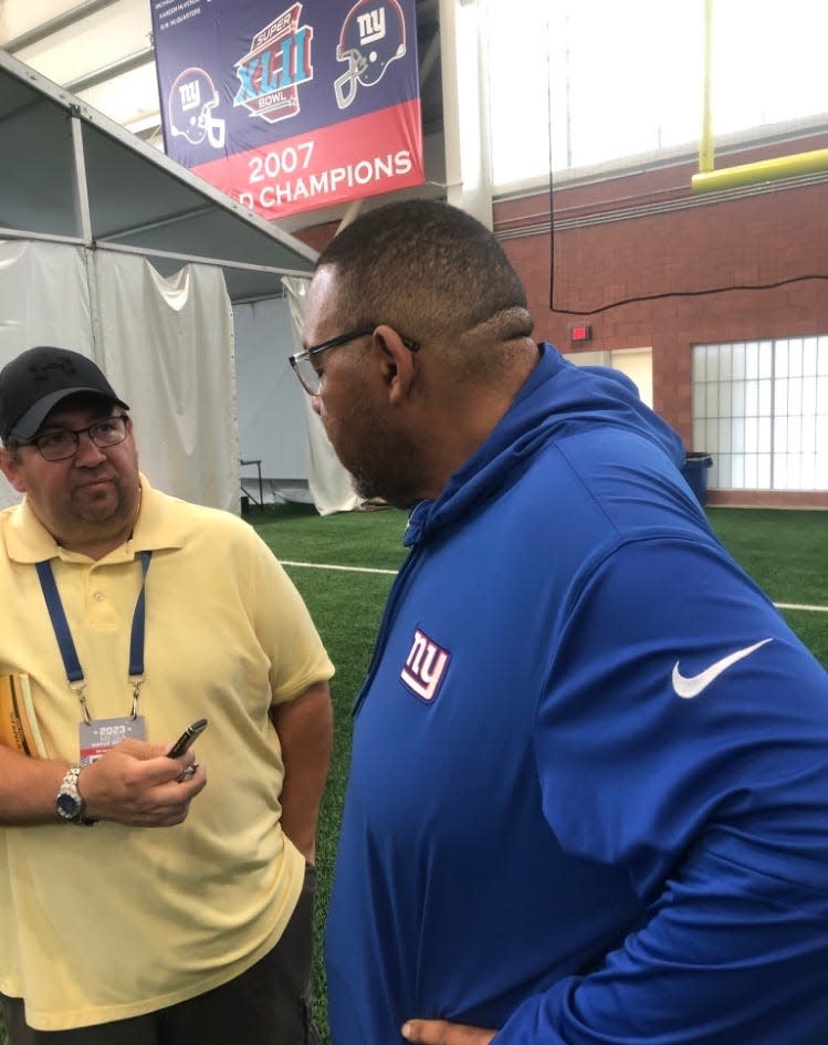 NorthJersey.com's Art Stapleton interviews Giants defensive line coach Andre Patterson