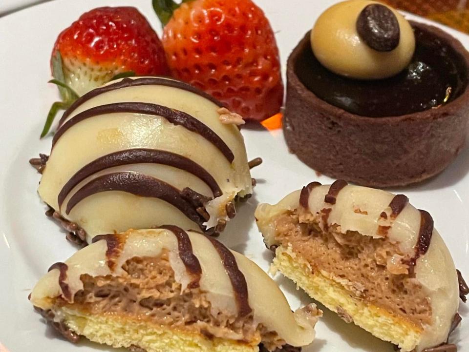 plate of desserts from boma buffet restaurant at animal kingdom lodge