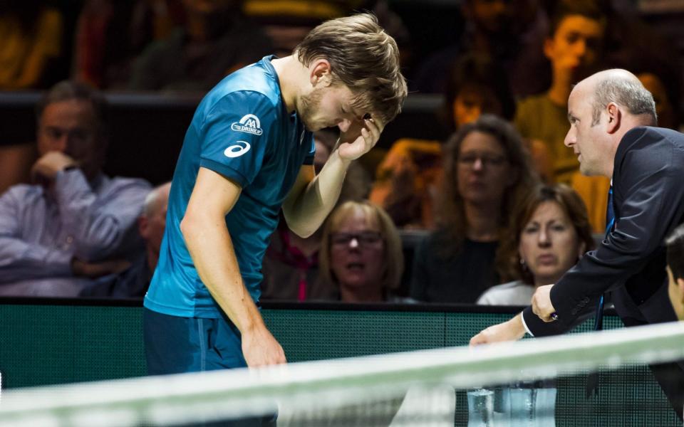 David Goffin retired from after this self-inflicted injury - AFP