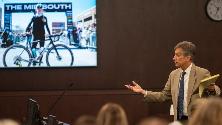 State attorney Guillermo Gonzalez addresses the jury during the sentencing portion of Kaitlin Armstrong's murder trial.