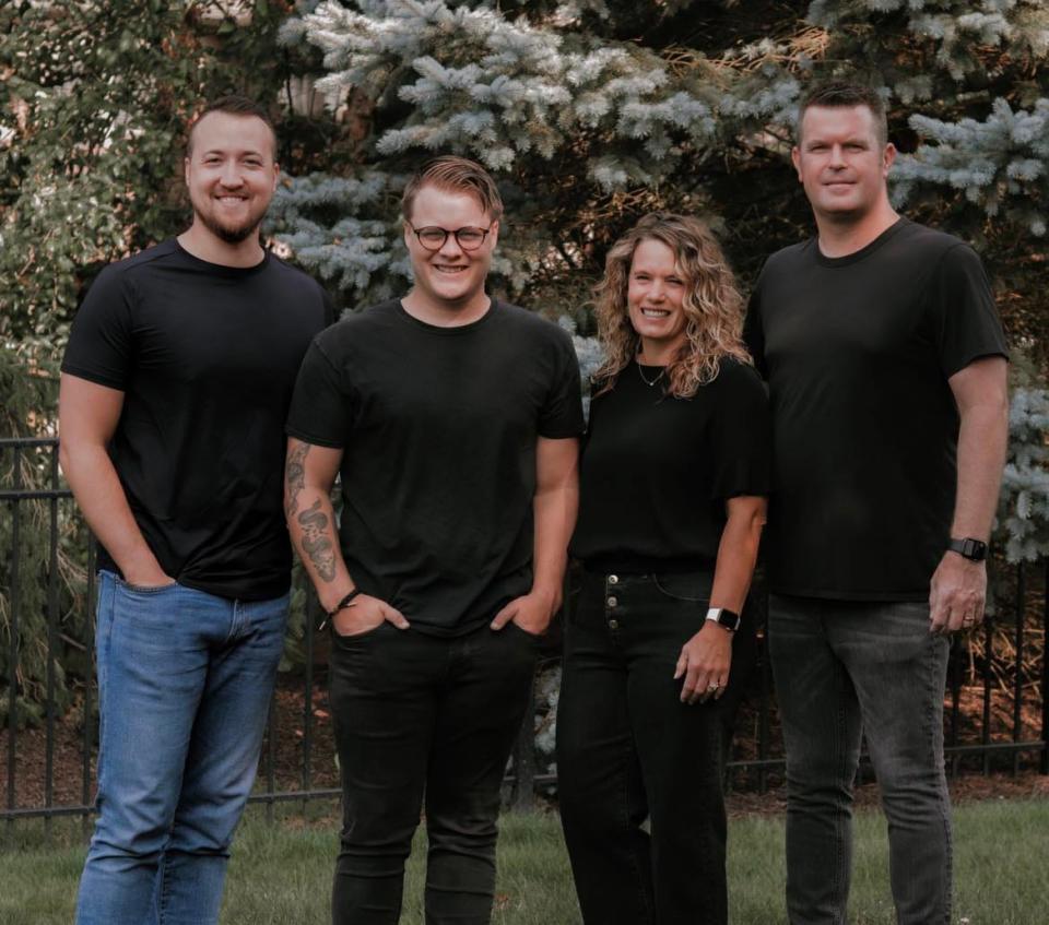 From left are members of the Alive Music Festival staff: Tyler Graening, Carter Collins, Susan Ferguson and Ken Ferguson. The Fergusons, of Jackson Township, purchased the music festival and have taken over its operation.