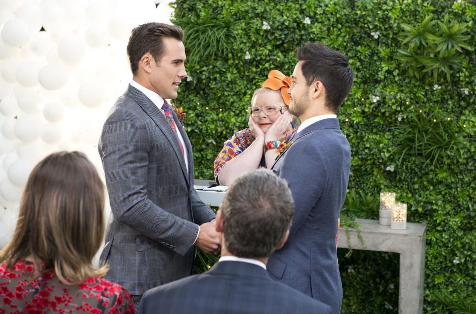 david tanaka and aaron brennan's wedding in neighbours