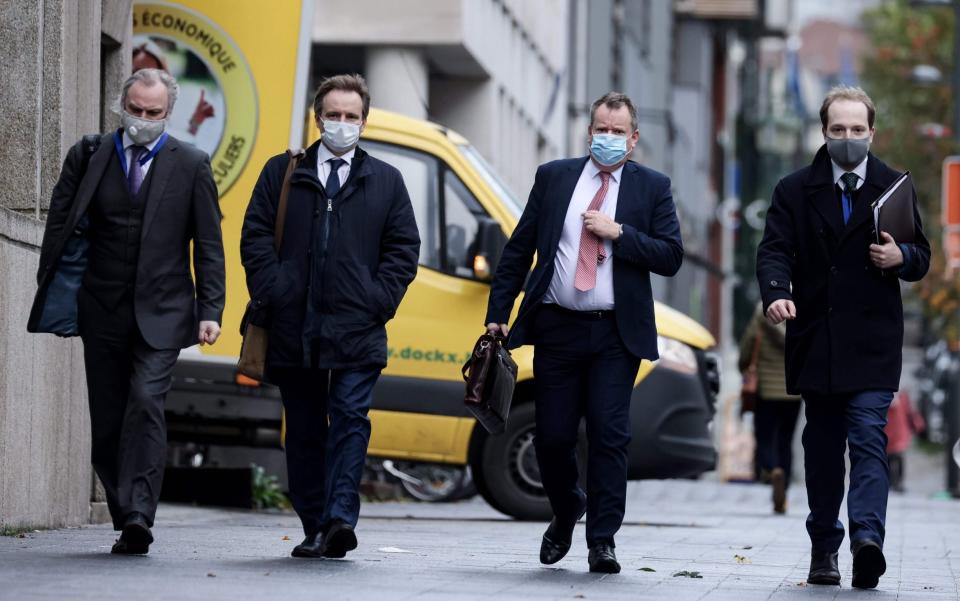 David Frost (second from right) is continuing talks with his EU counterparts this week - Kenzo Tribouillard/AFP