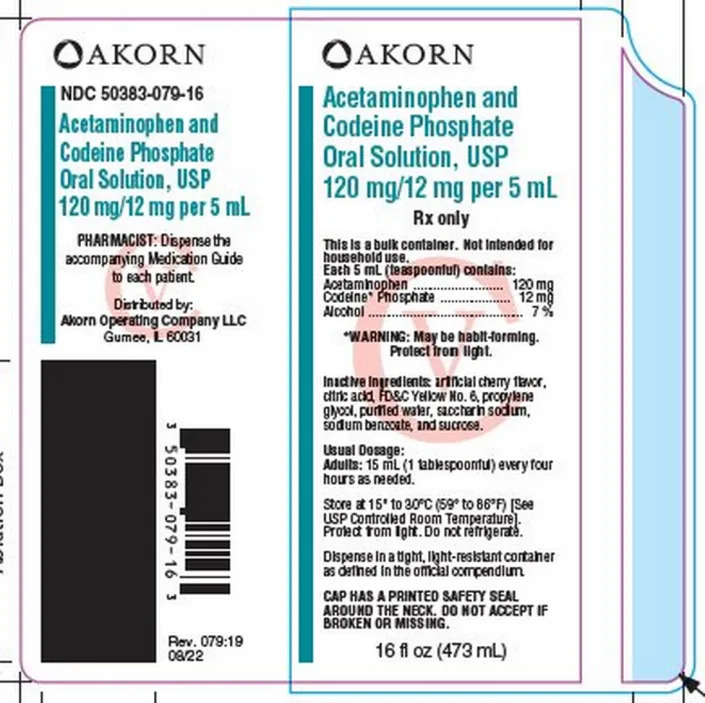 Akorn Acetaminophen and Codeine Phosphate Oral Solution box.