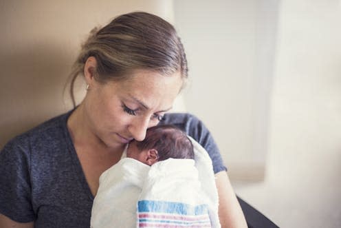 <span class="caption">Bonding in a busy hopsital can be tough for new parents and premature babies.</span> <span class="attribution"><a class="link " href="https://www.shutterstock.com/image-photo/young-mother-holding-her-premature-newborn-713505415?src=IgZCSlxkZXw5FsDNR" rel="nofollow noopener" target="_blank" data-ylk="slk:Brocreative/Shutterstock;elm:context_link;itc:0;sec:content-canvas">Brocreative/Shutterstock</a></span>