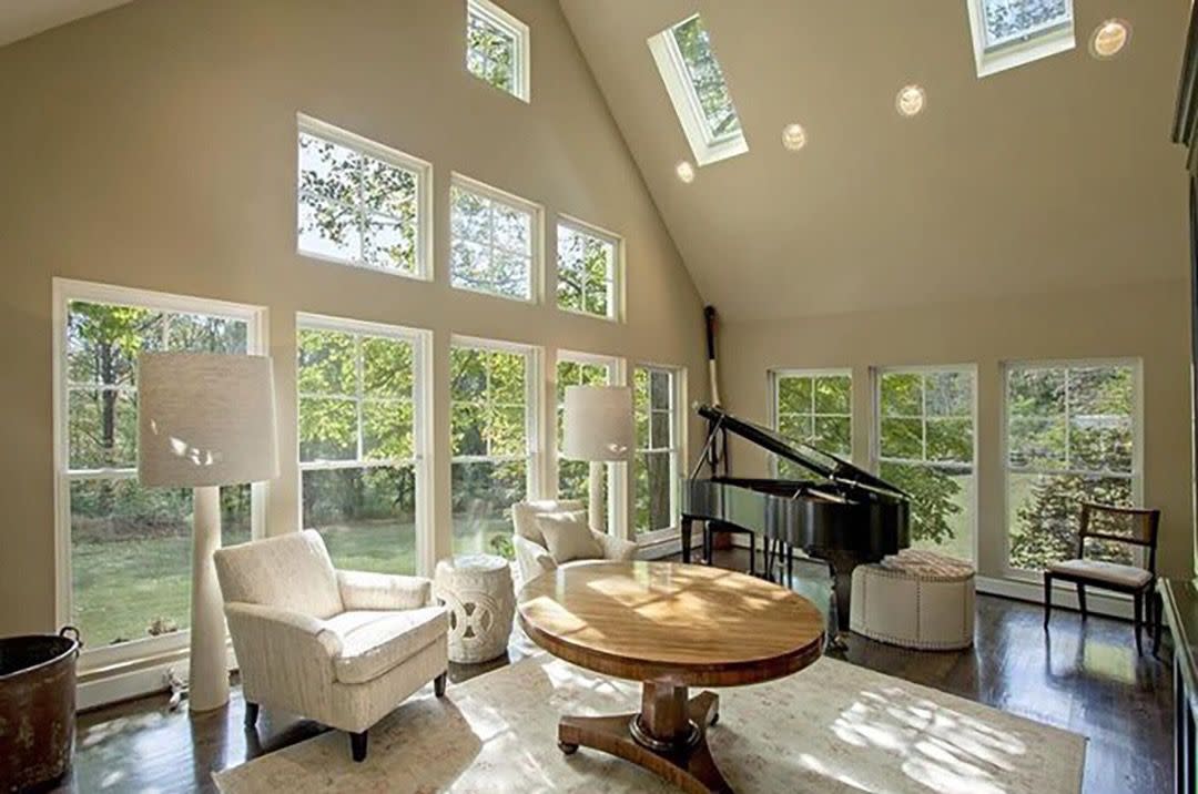 Sun filled living room in Nicole Kidman's home