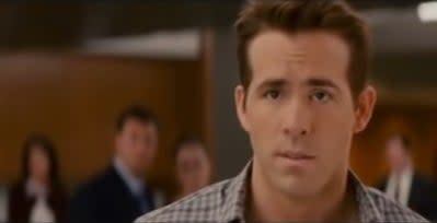 Andrew in an office building in "The Proposal"