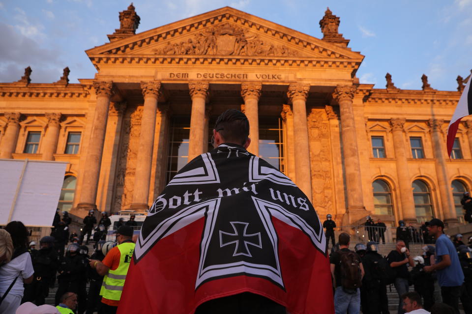 Reichstag im Fokus: Demonstranten stürmten am 29. August auf das Gebäude. (Bild: Getty Images)