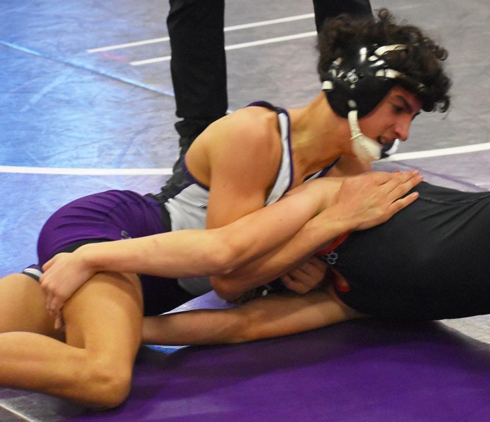 Wallenpaupack Area's Giovanni Lomonaco has posted 20 wins so far in the 2023-24 wrestling campaign.