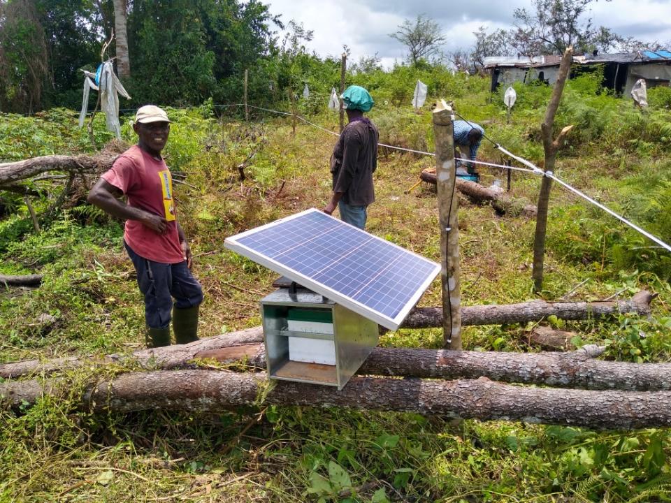 The electric fences designed to protect individual farms from elephants (Space for Giants/PA)