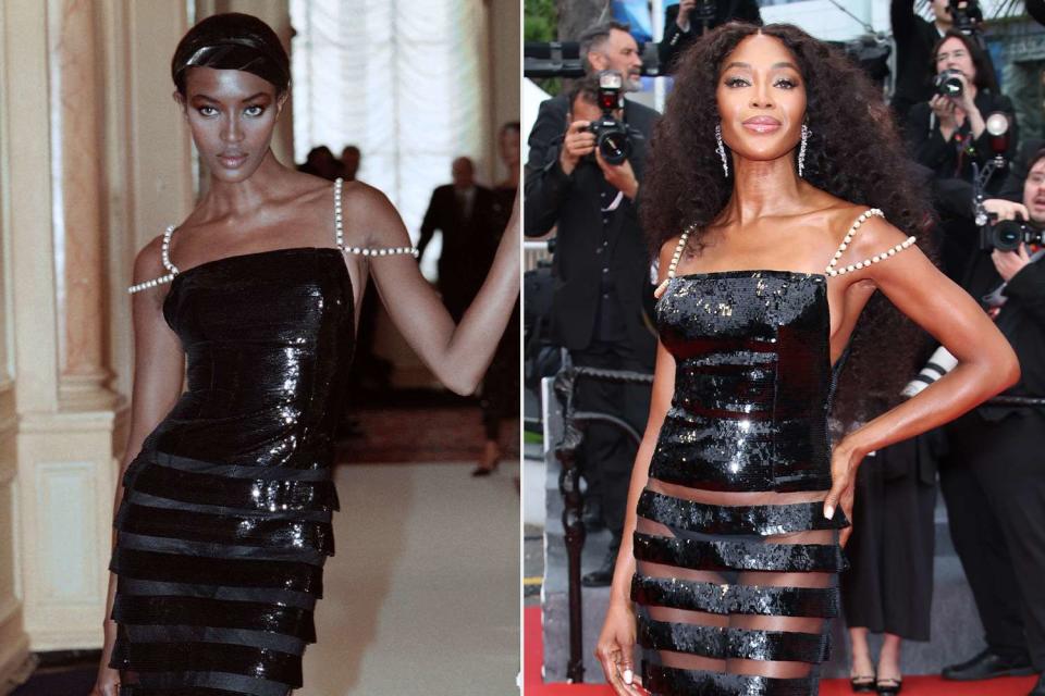 <p>Getty(2)</p> Naomi Campbell in 1996 and in 2024
