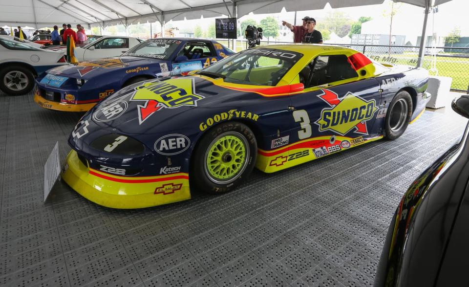 <p>This AER Camaro Trans-Am racer was driven by Ron Fellows, who won four races that season and came in third for overall points.</p>