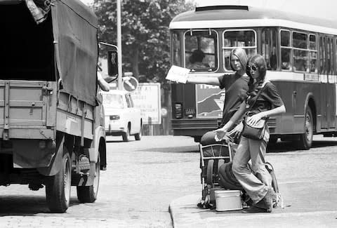 Hitch-hiking carted us round the continent for free - Credit: GETTY