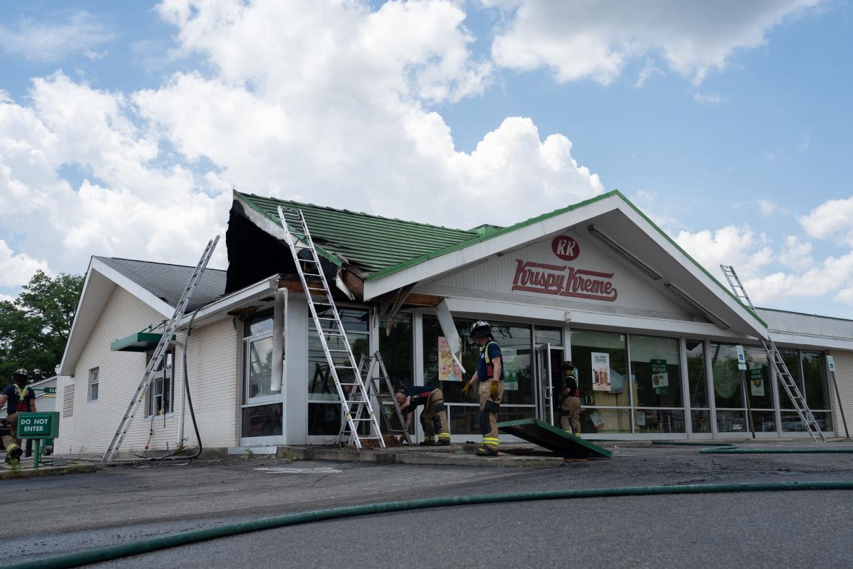 The Louisville Fire Departments response to a fire at Krispy Kreme at 3000 Bardstown Rd, Louisville, Ky 40205 on Tuesday, May 21, 2024.