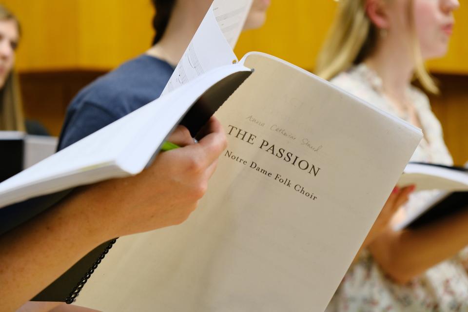 The Notre Dame Folk Choir traveled to Israel in May 2022 to record its new album, "The Passion," at the Jerusalem Music Centre. It's set for release in February 2023.