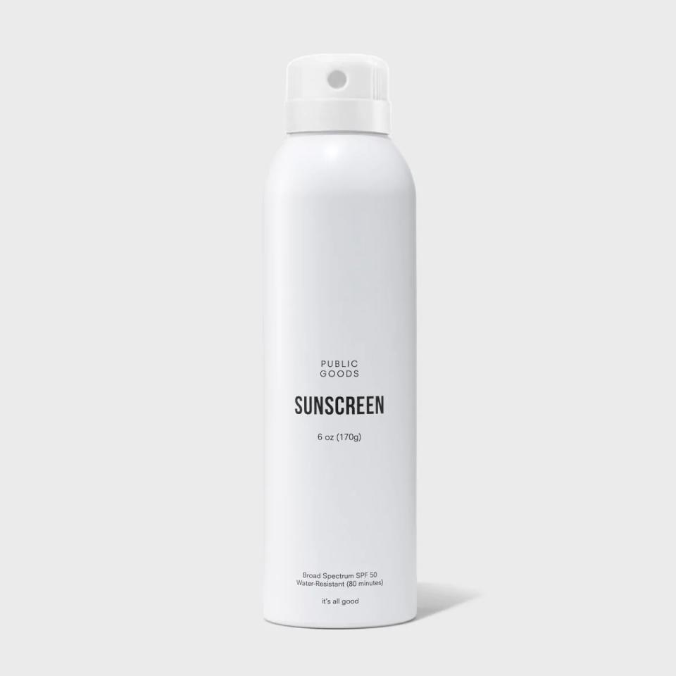 Public Goods Spray Sunscreen SPF 50; best spray sunscreen