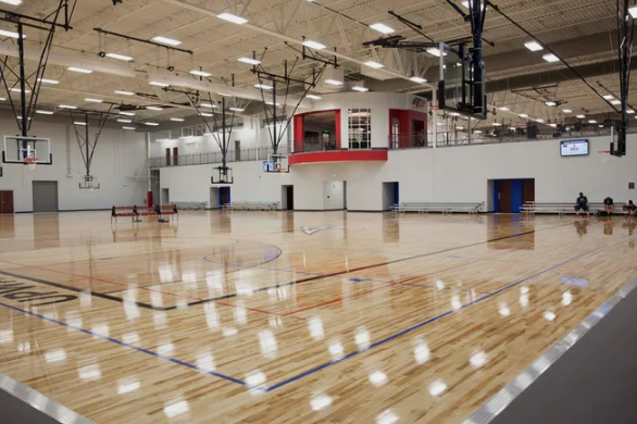 One of several basketball courts at the Upward Star Center.