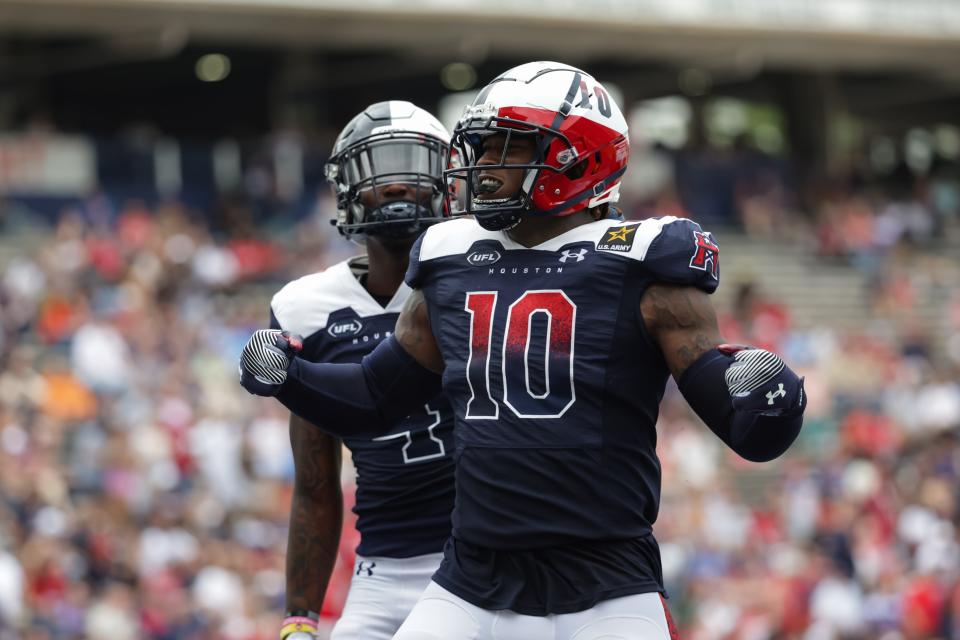 Houston Roughnecks linebacker Reuben Foster during a game March 31, 2024 in Houston.