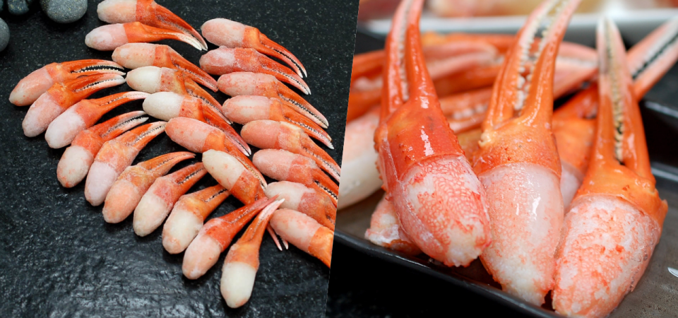 【秋季高級海鮮優惠】日本原裝進口的松葉蟹鉗，取自每隻松葉蟹最珍貴的兩個蟹螯。
