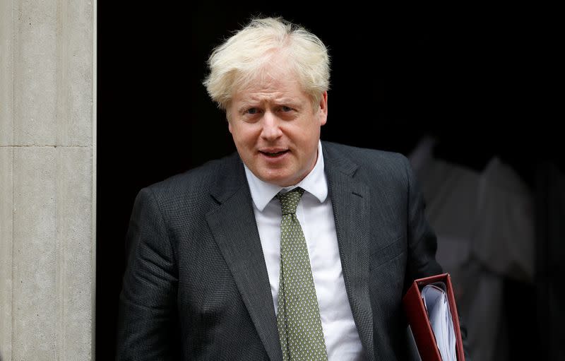 Britain's Prime Minister Boris Johnson leaves Downing Street in London