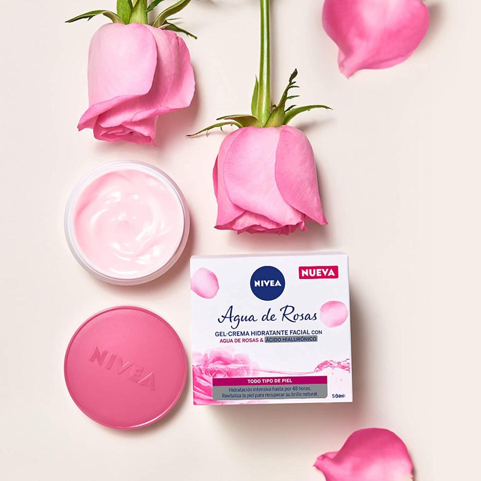 NIVEA Gel Crema Hidratante Facial Agua De Rosas (50 ml), con Ácido Hialurónico para una piel radiante y fresca, ideal para todo tipo de piel/Amazon.com.mx