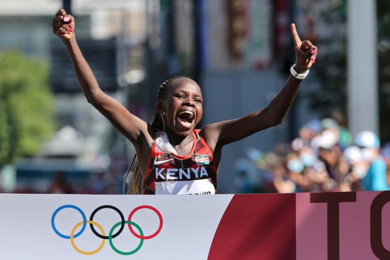 Kenya's Peres Jepchirchir wins the last women's Olympic marathon (Giuseppe CACACE)