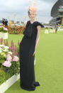 <p>Andrea Riseborough arrives at the private VIP suite, hosted by Longines, in the Royal Enclosure during Royal Ascot on June 17 in Ascot, England. </p>