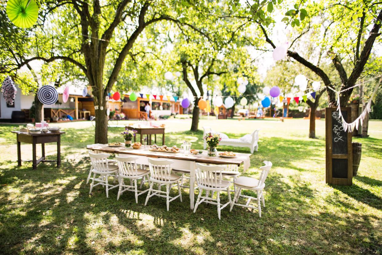 Table set for a garden party or celebration outside