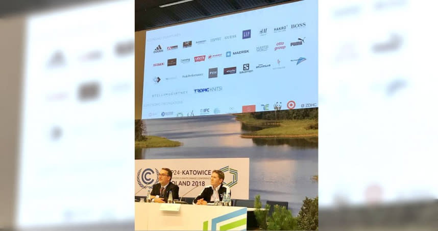 時尚憲章RE100，宣示減碳淨零，LULULEMON、ADIDAS都跟供應鏈要求。（圖／翻攝自 Climate Generation官網）