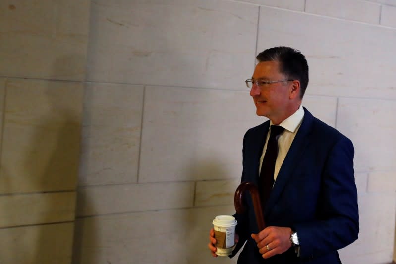 FILE PHOTO: Kurt Volker arrives at closed-door deposition on Capitol Hill in Washington