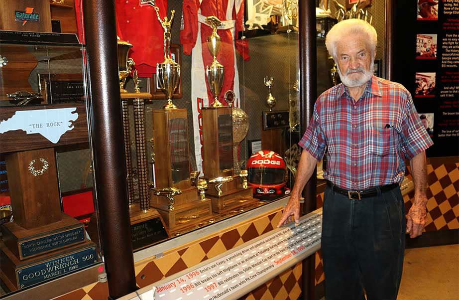 Gordon Pirkle Sr. stands in front of a display