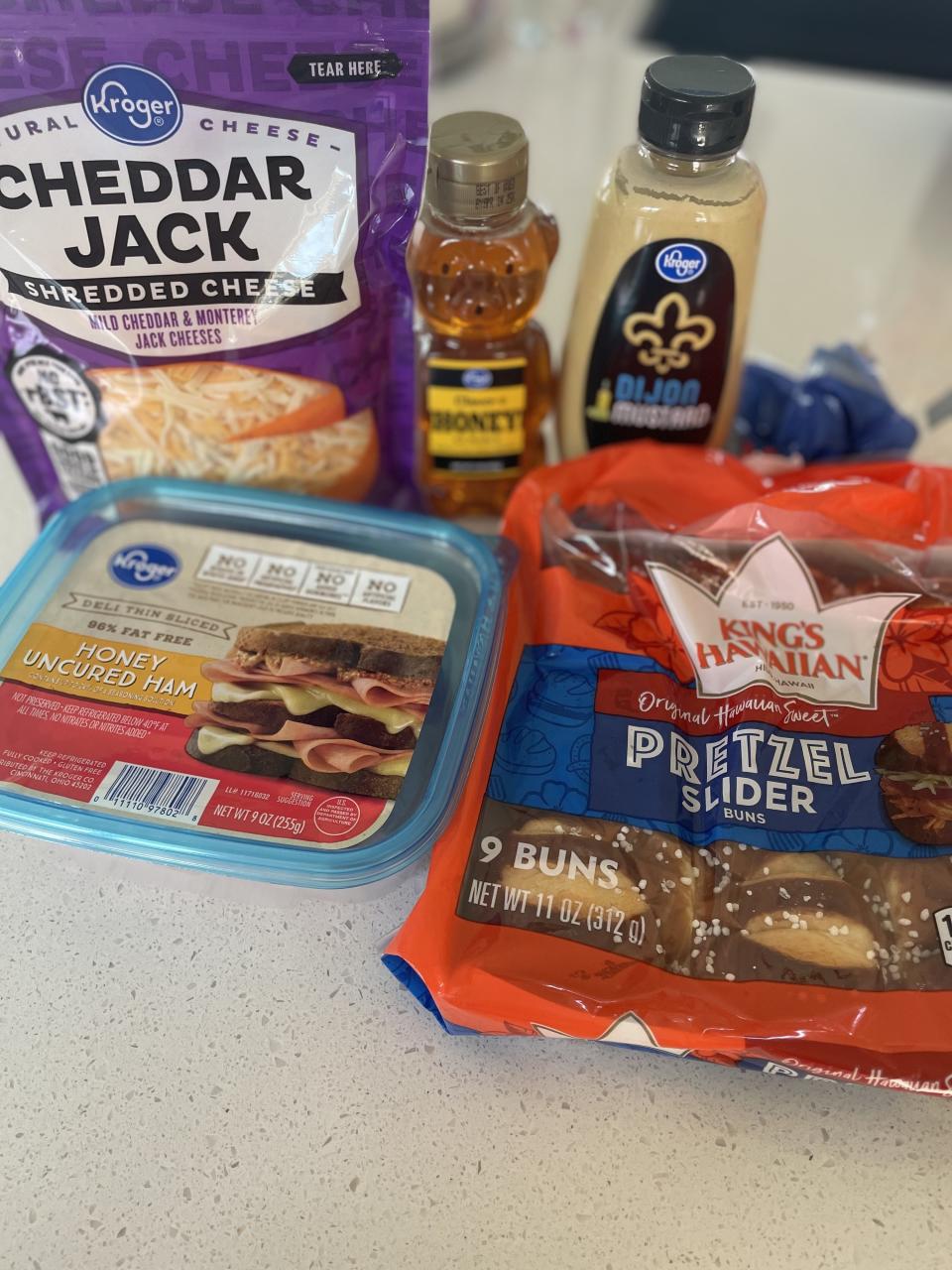 Ham and cheese pretzel slider ingredients