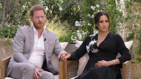 <span class="caption">The Sussexes' interview with Oprah aired on CBS on Sunday</span> <span class="attribution"><a class="link " href="https://www.youtube.com/watch?v=y7LJrh5UTr4" rel="nofollow noopener" target="_blank" data-ylk="slk:CBS/YouTube;elm:context_link;itc:0;sec:content-canvas">CBS/YouTube</a></span>