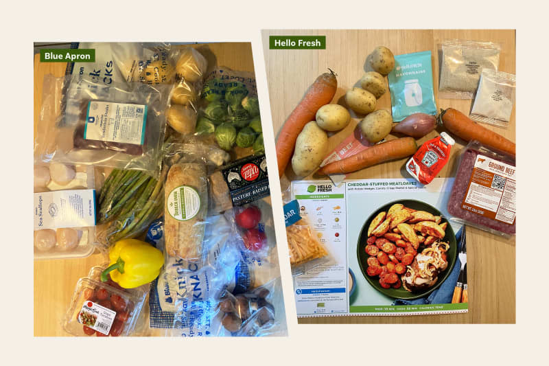 Blue Apron recipe ingredients and Hello Fresh recipe ingredients