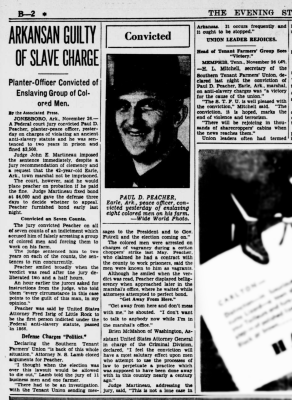 The newspaper reproduction containing news of Paul Peacher’s conviction: Evening Star (Washington, D.C.) Nov. 26, 1936. (Library of Congress)