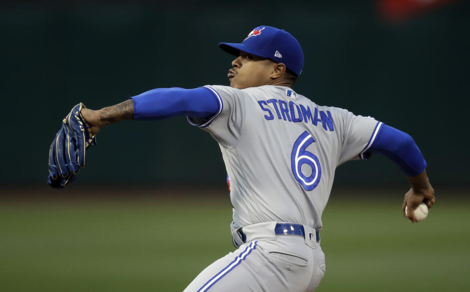 Blue Jays' Stroman shuts down Athletics for 1st win of year