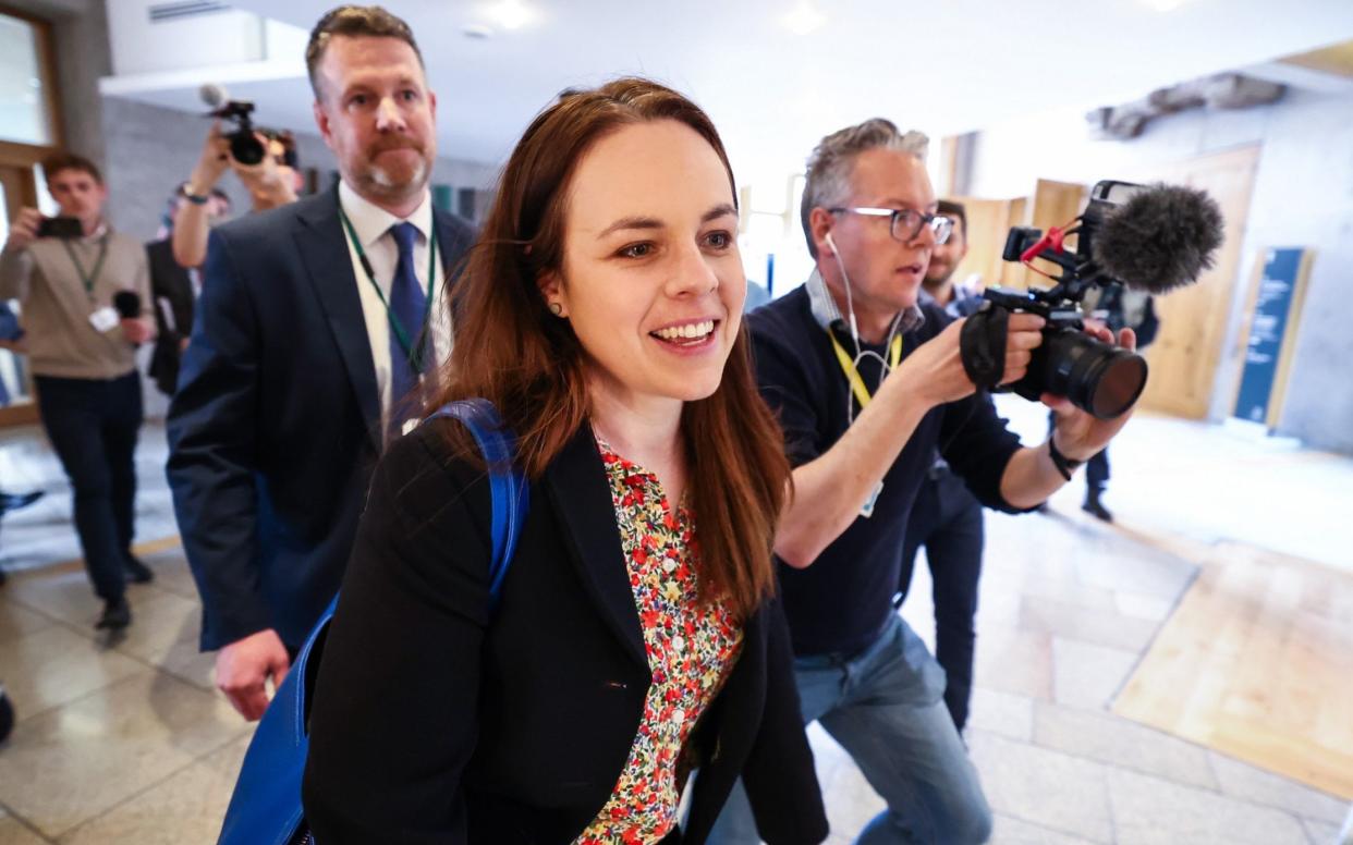 Kate Forbes MSP arrives at Scottish Parliament Building on April 30, 2024