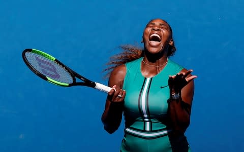 Serena Williams shouts out - Credit: Reuters