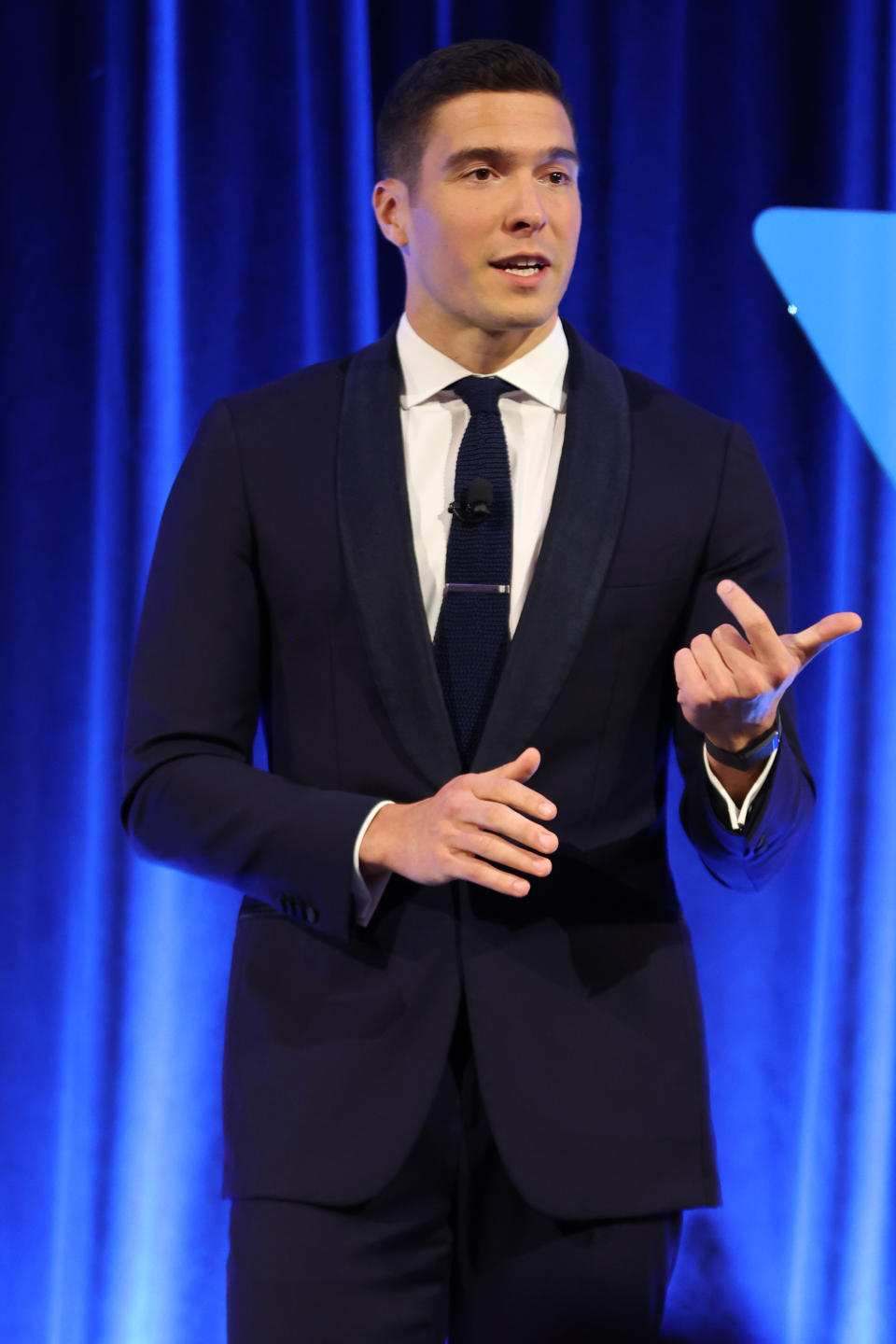 NEW YORK, NEW YORK - NOVEMBER 10: Will Reeves speaks onstage during the Christopher & Dana Reeve Foundation Gala, A Magical Evening 2022 at Cipriani South Street on November 10, 2022 in New York City. (Photo by Monica Schipper/Getty Images for Christopher & Dana Reeve Foundation )