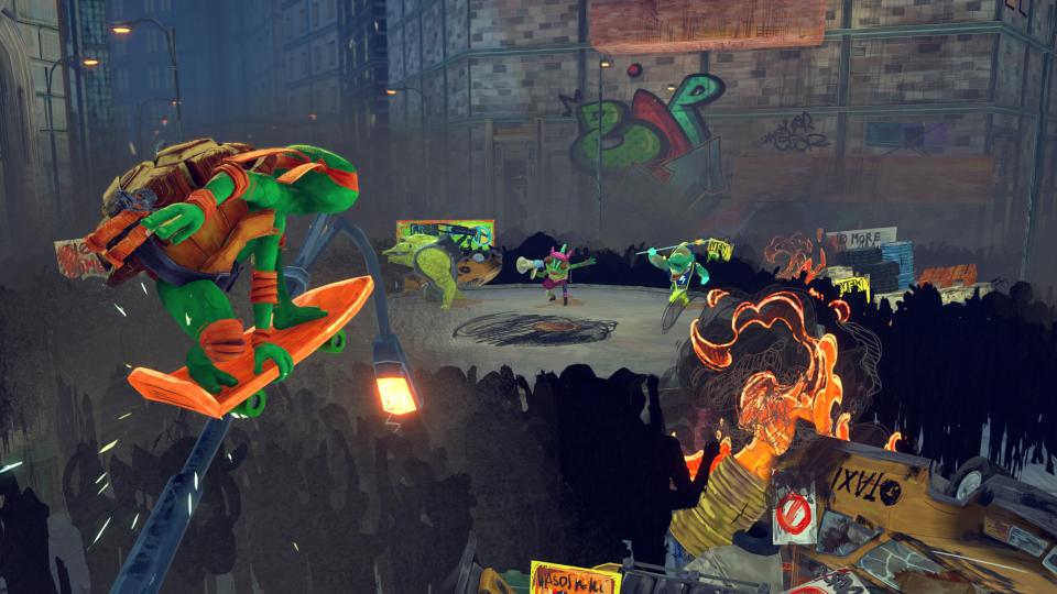 《忍者龜：變種大亂鬥》改編遊戲10月18發售，新世代忍者龜搖擺開扁（圖源：outrightgames）