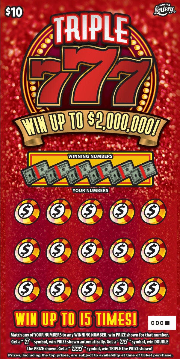 The Florida Lottery launched four new scratch-off games Feb. 26, 2024, including Triple 777.