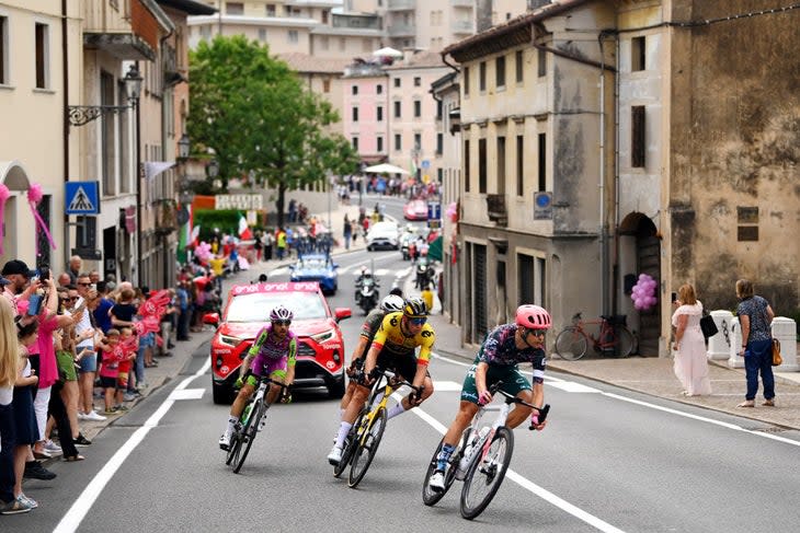 <span class="article__caption">Magnus Cort leads the day’s main break midway through the stage.</span> (Photo: Tim de Waele/Getty Images)